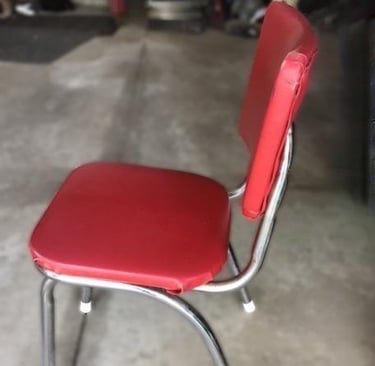 vintage red vinyl kitchenette chair 