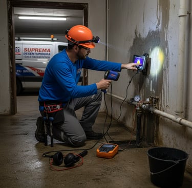 caça vazamento com maquinário