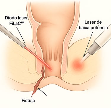 laser diodo e laser de baixa potencia no tratamento das fístulas anais