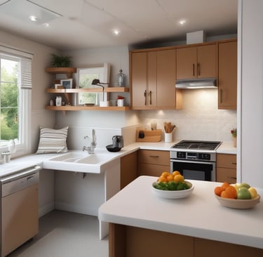 a brick building with a window and a bunch of microwaves on it