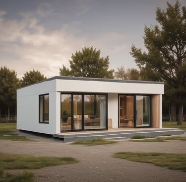 a black and white photo of a building with a closed door