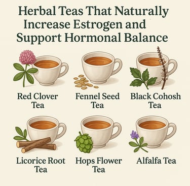 a variety of teas and teas with the words,'herbal teas