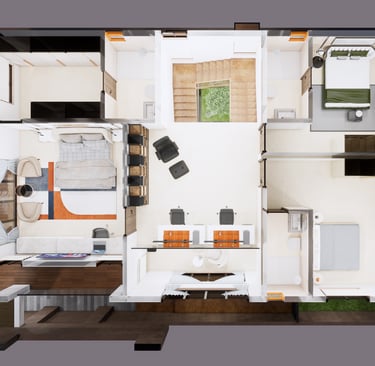 South facing Fortune Hestia villa basement plan with parking space and storage areas