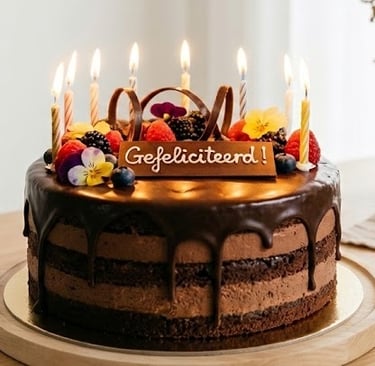 verjaardags taart op tafel