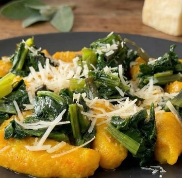 Pumkin gnocchi made at home