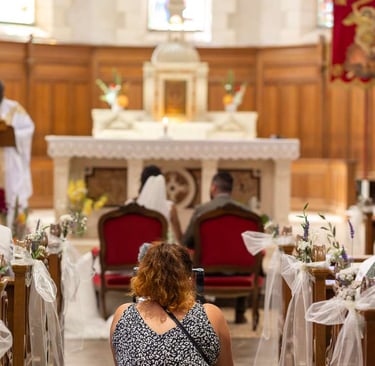 cérémonie religieuse filmée par une vidéaste de mariage à Saint Malo