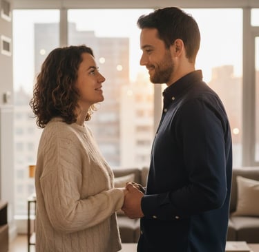 een verliefd koppel dat valentijn viert