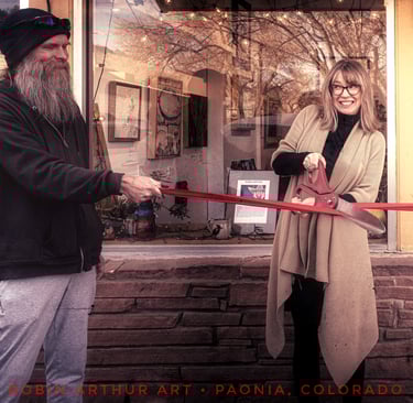 Robin Arthur Artist ribbon cutting in Paonia, Colorado