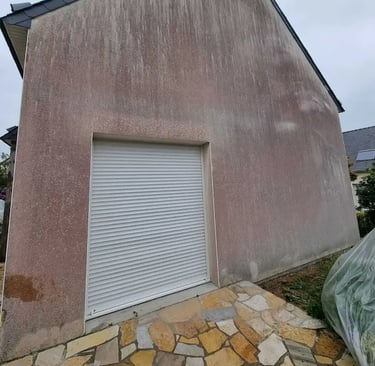 Nettoyage de pignon exposé Nord à la Petite Palud.