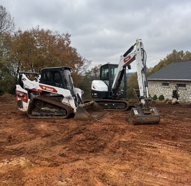 Bobcat skid steer and excavator