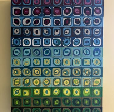 laser cut and colorfully painted mosaic puzzle