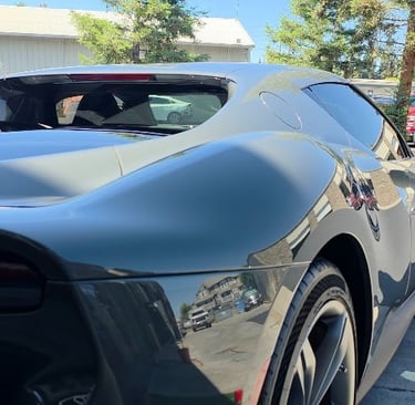 Flawless gloss PPF and ceramic coating on Ferrari 296 GTB for ultimate paint protection and shine.