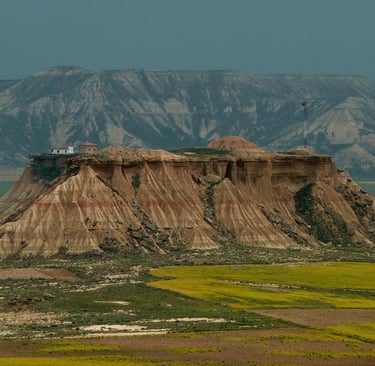 Paisaje del Polígono de Tiro en el Parque Natural de las Bardenas Reales