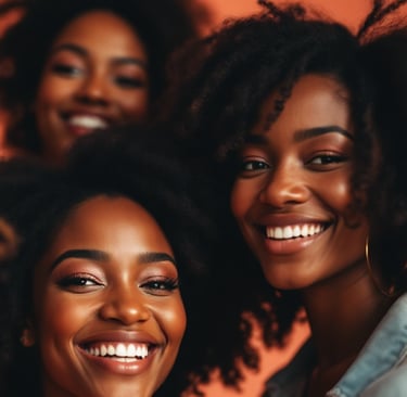 group of smiling African American women
