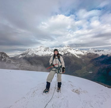 Girl on Nevado Mateo, Huaraz, Peru, South America