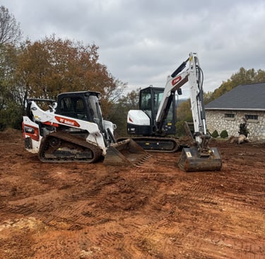 Bobcat skid steer and excavator