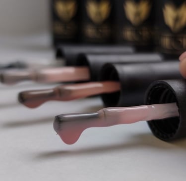 3 basi di colore diverso rosa aranciato e pesca 