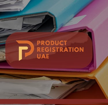 Colorful stacked folders filled with paperwork, symbolizing a UAE product dossier for product registration.