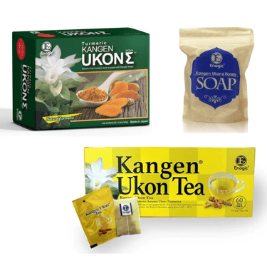 Kangen UKON is antioxidant, anti-inflammatory & antibacterial. Sold as a supplement, tea or soap.
