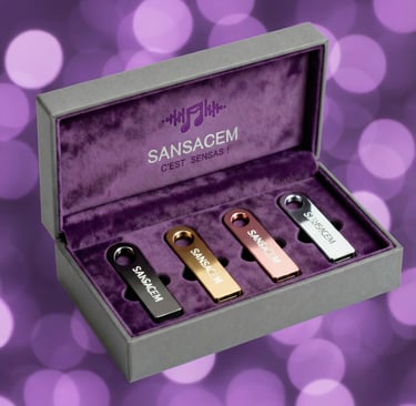 coffret 4 cles USB musicale libre de droits SACEM pour restaurant