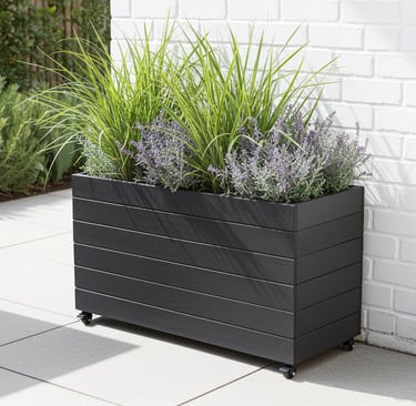 large planter on wheels elegant wooden planter painted in blacke made from wood plant box garden outdoor through