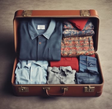 a suitcase  full of clothes