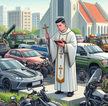 a priest in a white robe and a priest in a white robe