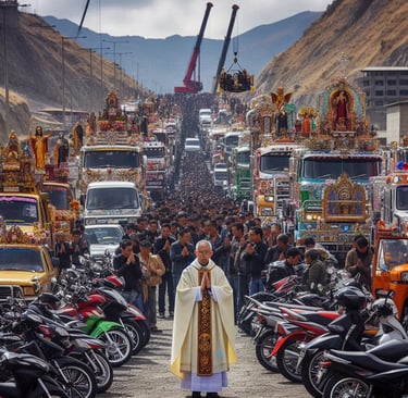 a priest in a white robe and a priest in a white robe