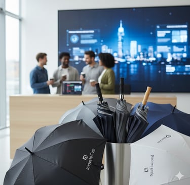 Payung Promosi dengan Branding Perusahaan Ternama