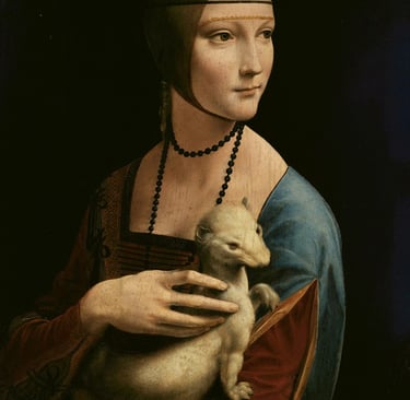 Lady with an Ermine, Leonardo da Vinci, 1489–1491, Czartoryski Museum, Kraków, Poland