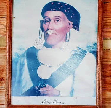 Calhoun, GA - Photo of a Native American at the Cherokee government Council building