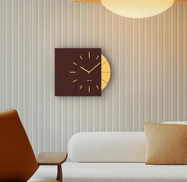 a clock on a wall in a living room