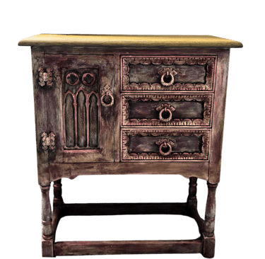 gothic style cabinet painted in layers by Absolutely Mintage