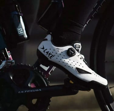 Close-up of a cyclist pushing the pedal
