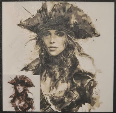 Tableau en relief Hueforge pirate deux tailles différentes