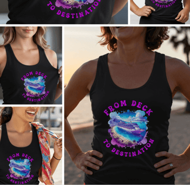 Women wearing fun cruise tank top