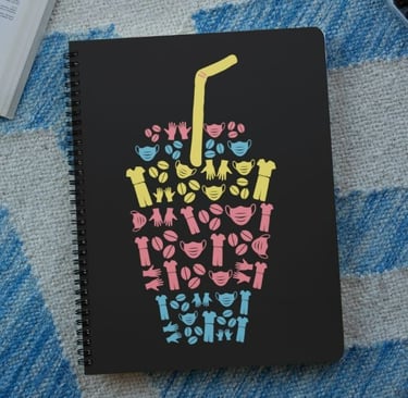 Coffee Scrub Rubber Gloves Notebook