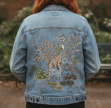 Girl wearing a printed jacket