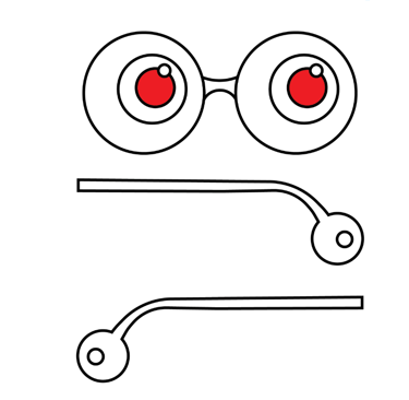 free eye ball glasses 3d pen template for halloween craft