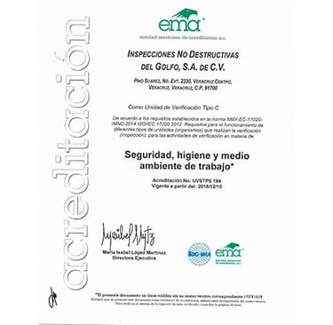 ema  Seguridad, higiene y medio ambiente de trabajo "NOM-020-STPS-2011"  Unidad de Inspección acredi