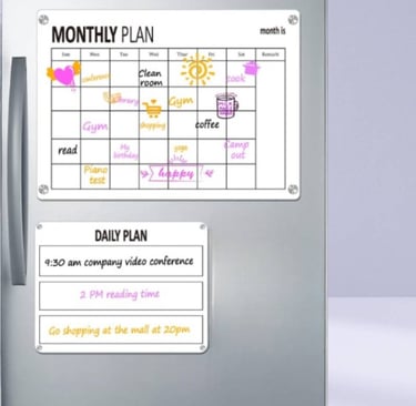 Decorated Acrylic Writing Board with Monthly Plan