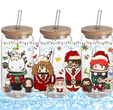 Harry Potter Inspired UV Print Design Soda Glass