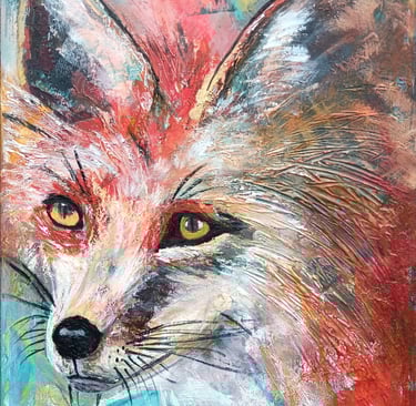 a painting of a fox