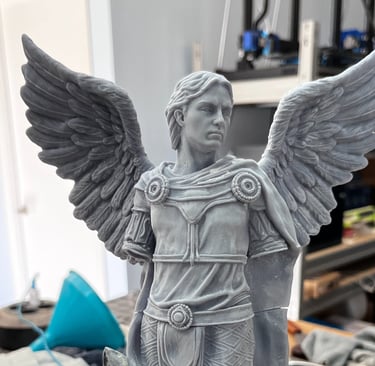 san miguel impreso en 3D arte sacro figura