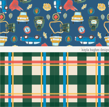 a fun pattern with different camping elements