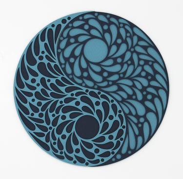 Yin Yang ajouré - 2 couleurs