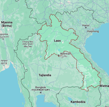 mapa Laosu