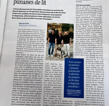 Flair'Tou nuisibles - Détection canine - Nancy - Article La Semaine