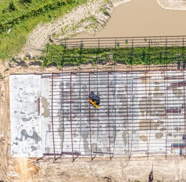 Drone image of construction site