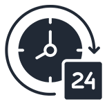 An icon with transparent background representing the idea of getting quote in 24 hours